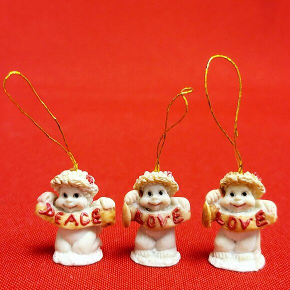 Dreamsicles Love Peace Angel Mini Ornaments Set of 3 - Picture 1 of 10
